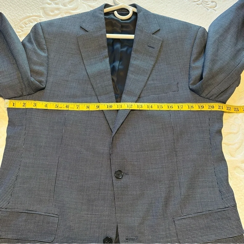 Daniel Cremieux Blazer Loro Piana Blue Gray Houndstooth Size 40L